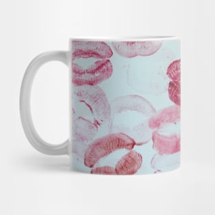 kisses pattern red pink lipstick aesthetic coquette dollette Mug